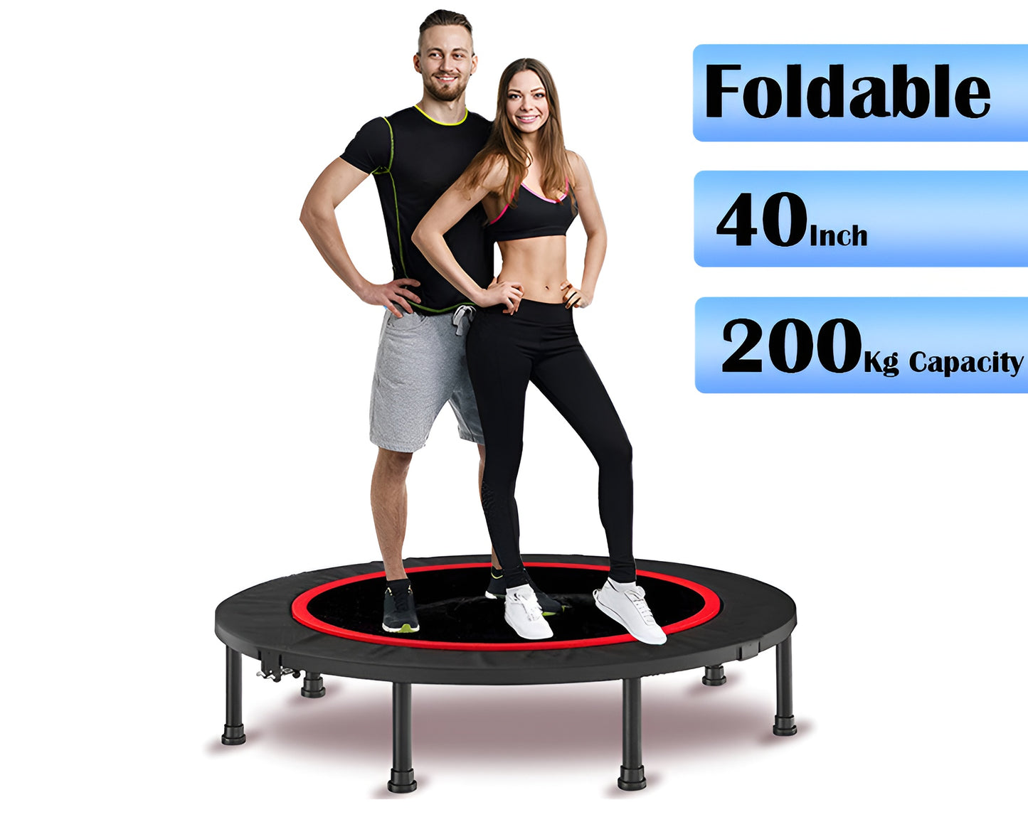 40'' Foldable Mini Trampoline Rebounder - Mini Trampoline Rebounder for Fitness
