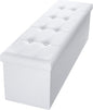 Folding Ottoman Storage Bench White