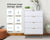 White 4-Drawer Dresser for Bedroom – Modern Storage Cabinet with Golden Handles Tallboy Chest of Drawer