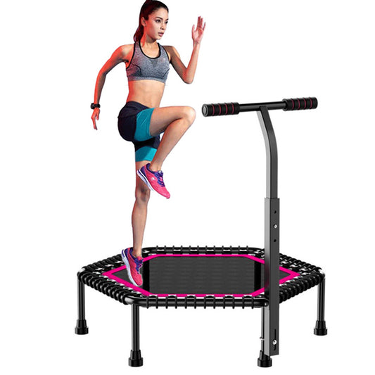 50" Fitness Trampoline Gym Cardio Home Exercise Handrail Rebounder - Red