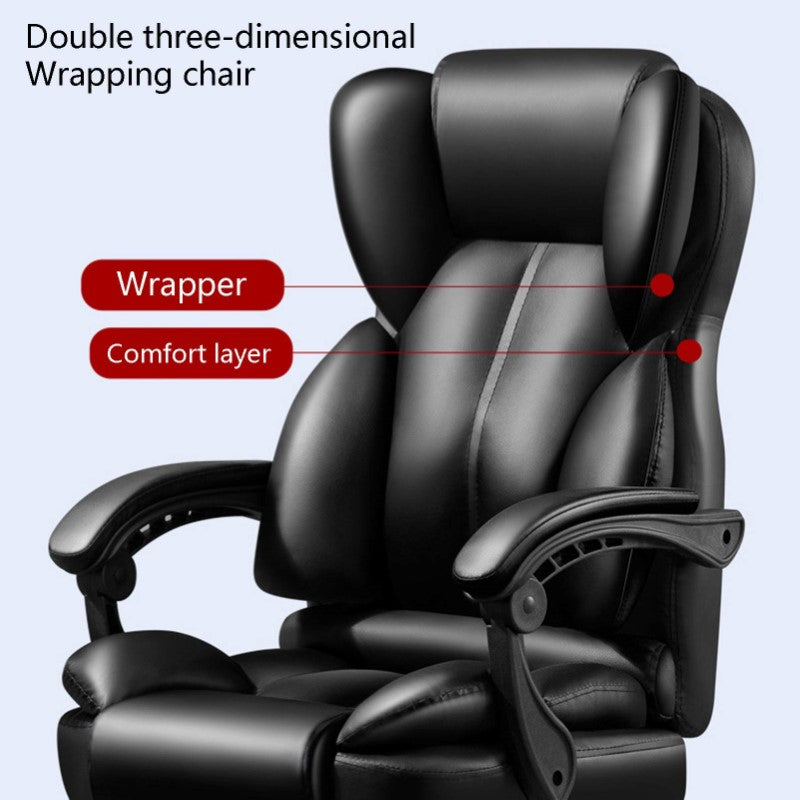 PU Leather Executive Office Chair Retractable Footrest