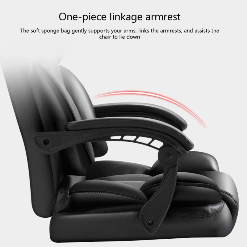 PU Leather Executive Office Chair Retractable Footrest