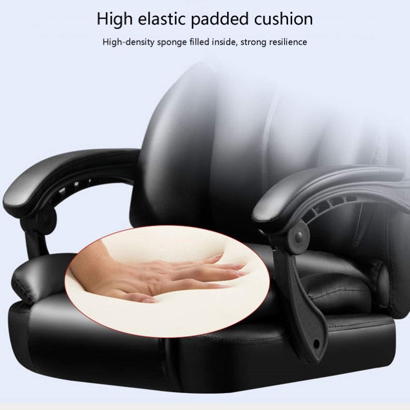 PU Leather Executive Office Chair Retractable Footrest