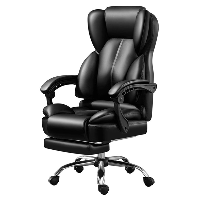 PU Leather Executive Office Chair Retractable Footrest