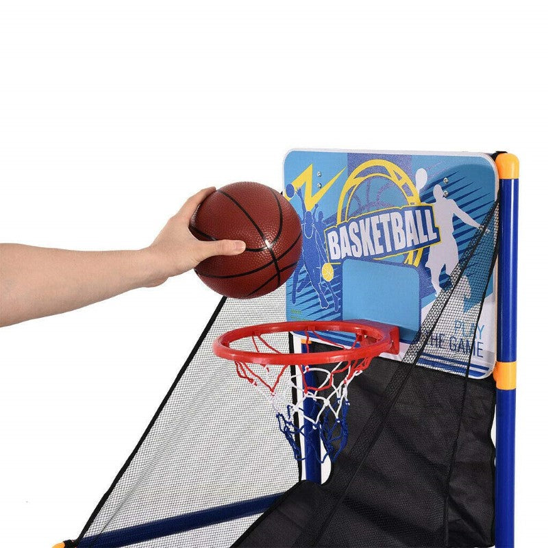 Arcade Basketball Game Set with 2 Balls and Hoop for Kids 3 to 12 Years Old Indoor Outdoor Sport Play
