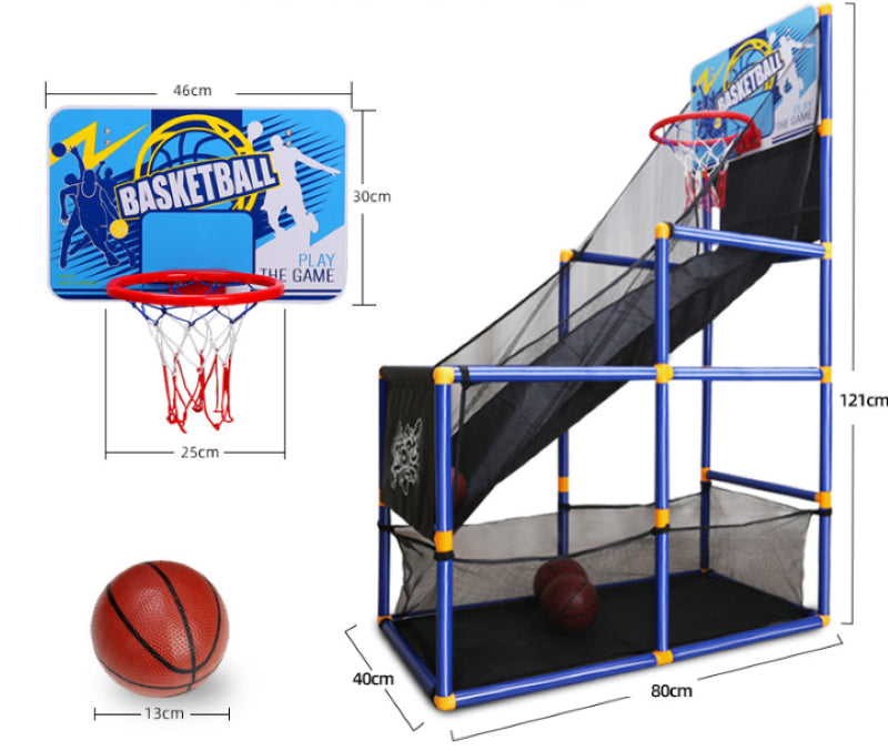 Arcade Basketball Game Set with 2 Balls and Hoop for Kids 3 to 12 Years Old Indoor Outdoor Sport Play