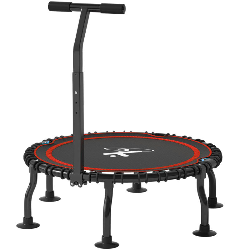 48" Folding Mini Trampoline - Exercise Trampoline with Adjustable Foam Handle & Safe Bungee Cord Rebounder for Adults Fitness, Indoor Bounce Workout