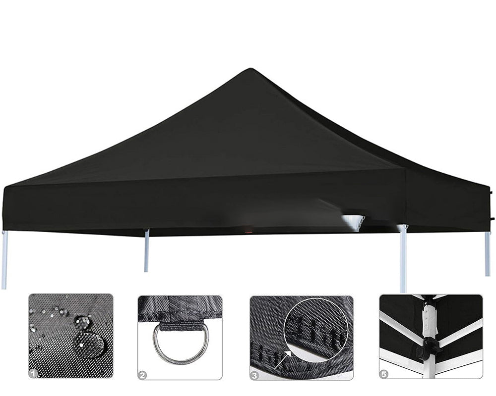 3x3 Gazebo Roof Cover Black