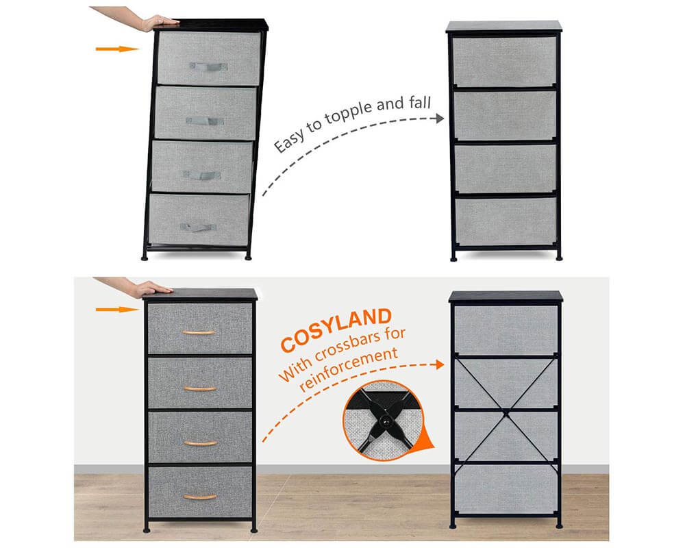 Chest of Drawers Tall boy 4 Drawers Storage Tallboy