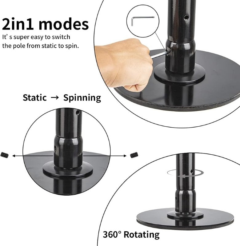 45mm Spinning Dancing Pole with Extension