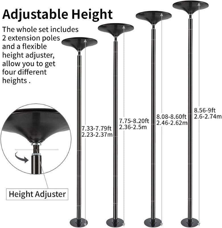 45mm Spinning Dancing Pole with Extension