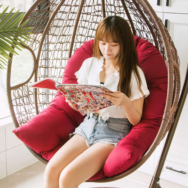 Hanging Chair Cushion | Cushion for Hanging Chair Patio Garden Hanging Basket Chair (Red)