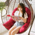 Hanging Chair Cushion | Cushion for Hanging Chair Patio Garden Hanging Basket Chair (Red)