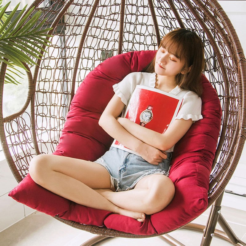 Hanging Chair Cushion | Cushion for Hanging Chair Patio Garden Hanging Basket Chair (Red)