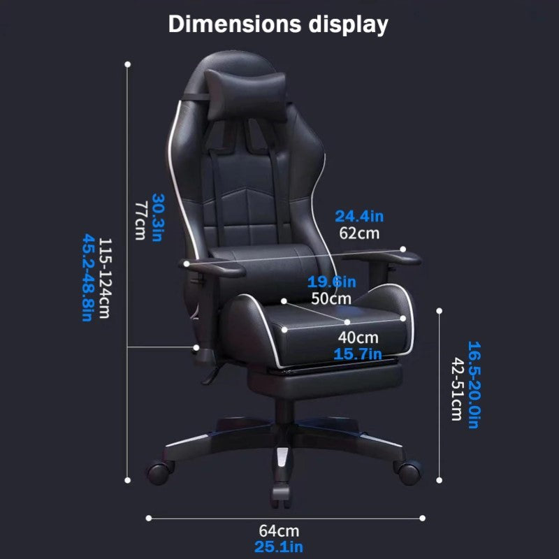 Gaming Chair with Footrest – Ergonomic Gaming Chair with High Back & Lumbar Support