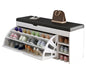Wooden Shoe Bench with Side Storage