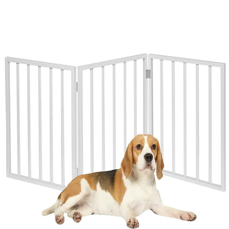 Freestanding Dog Gate with Support Feet - Foldable Pet Safety Gate