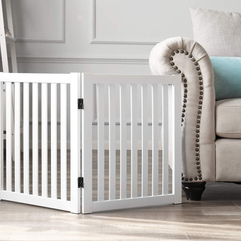 Freestanding Dog Gate with Support Feet - Foldable Pet Safety Gate