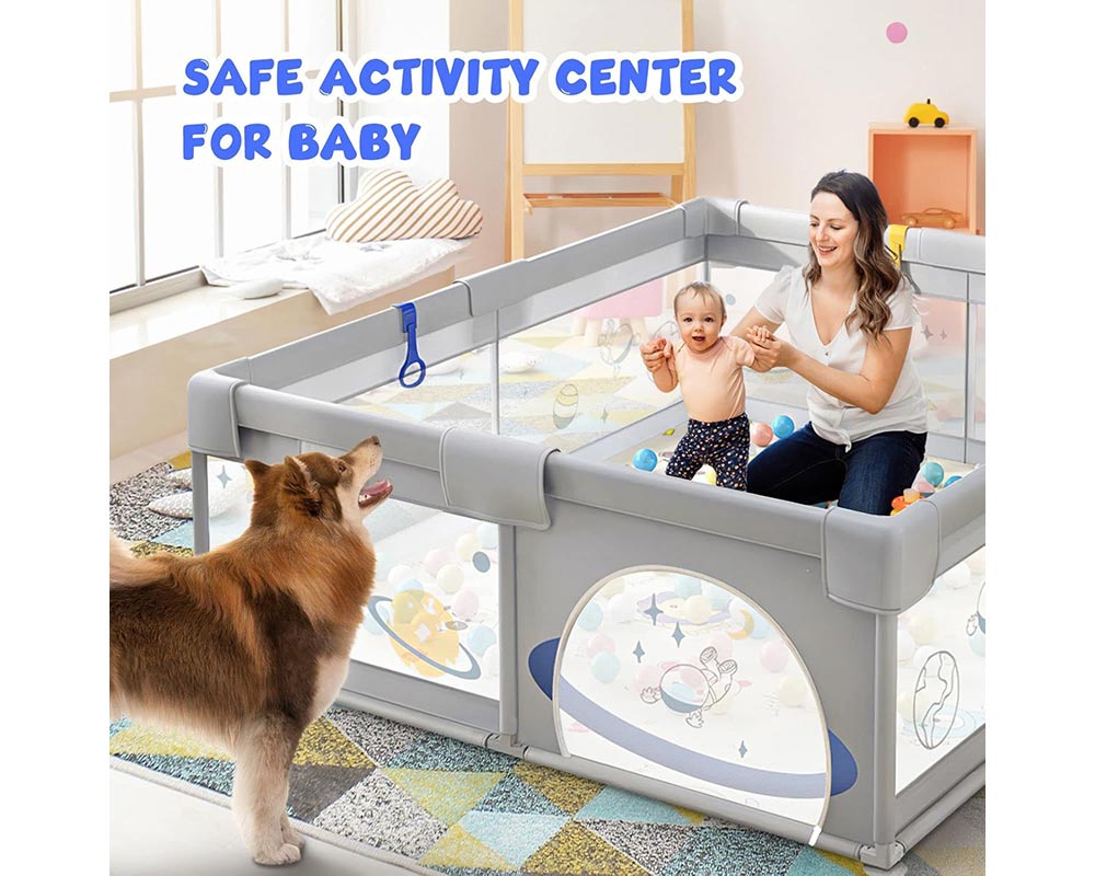Baby Playpen 150x200cm Play Fence Baby Kids Playground Enclosure Safety Gate Activity Centre Barrier Play Room Yard