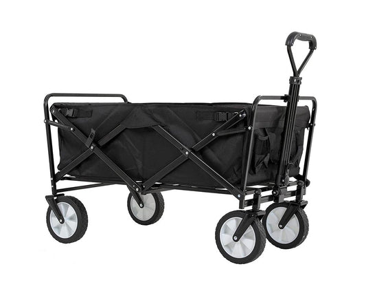 4-Wheel Folding Trolley - Foldable Camping Cart, Portable Garden and DIY Cart, Red