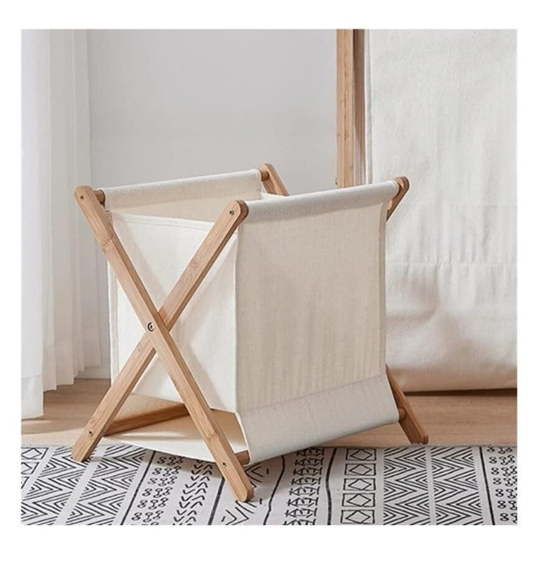 Dirty Clothes Hamper – Laundry Hamper Clothes Storage Bin, Collapsible and Foldable, Wooden Decorative Laundry Basket