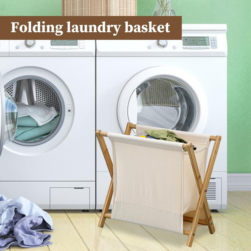 Dirty Clothes Hamper – Laundry Hamper Clothes Storage Bin, Collapsible and Foldable, Wooden Decorative Laundry Basket