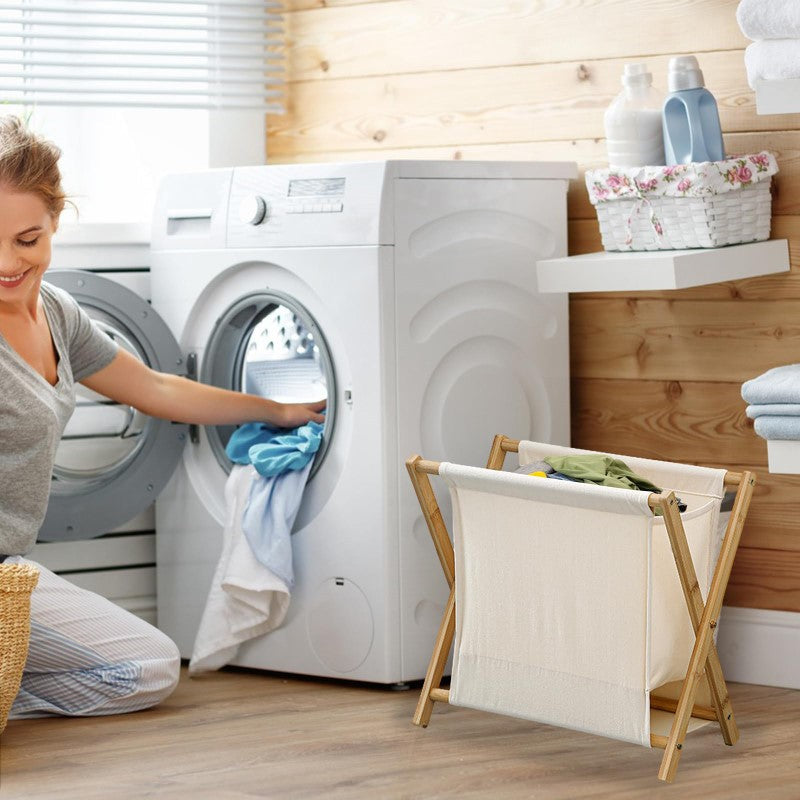 Dirty Clothes Hamper – Laundry Hamper Clothes Storage Bin, Collapsible and Foldable, Wooden Decorative Laundry Basket