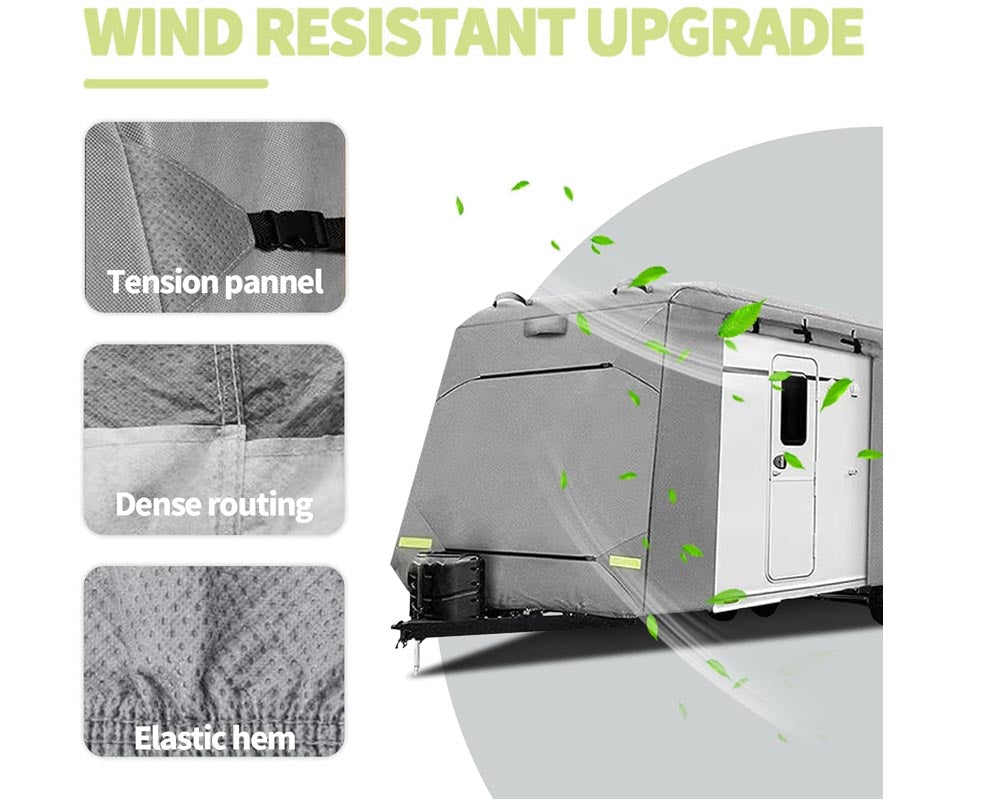 RV Cover - Camper Cover for 17' to 19' RV - Heavy Duty, Waterproof, UV Resistant, Windproof Protection for Travel Trailers