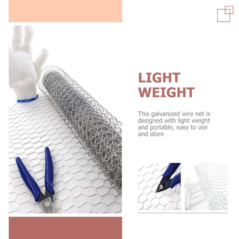 Wire Fence Mesh - 27M Galvanized Chicken Wire for Livestock, Poultry, and Garden Fencing