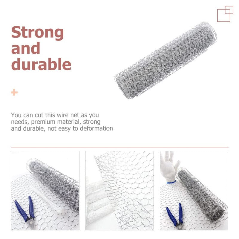 Wire Fence Mesh - 27M Galvanized Chicken Wire for Livestock, Poultry, and Garden Fencing