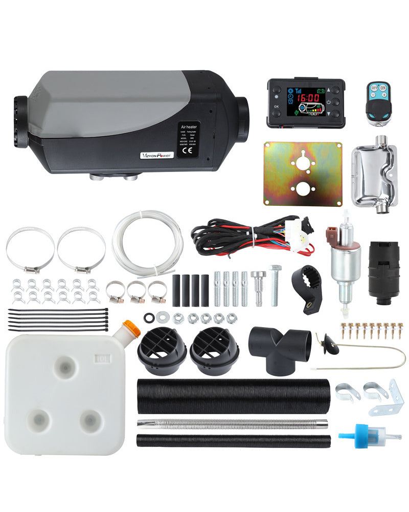 Diesel Air Heater 2KW 12V Car Heater with LCD Remote Control - Compact Air Parking Heater for Bus, RV, Boat, SUV, and Car