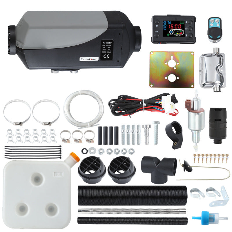 Diesel Air Heater 2KW 12V Car Heater with LCD Remote Control - Compact Air Parking Heater for Bus, RV, Boat, SUV, and Car