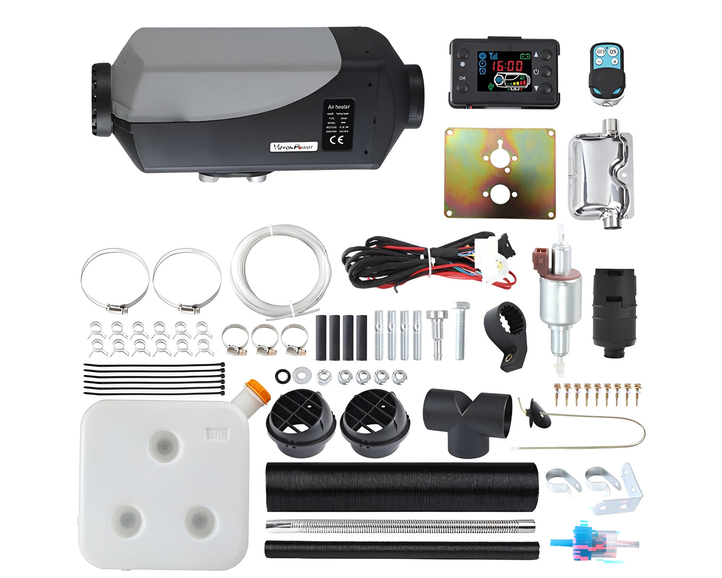 Diesel Air Heater 2KW 12V Car Heater with LCD Remote Control - Compact Air Parking Heater for Bus, RV, Boat, SUV, and Car