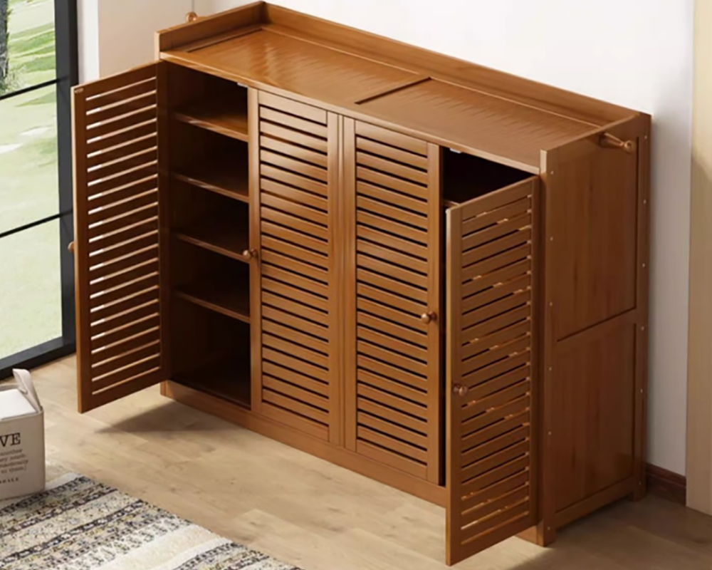 Bamboo Shoe Cabinet with doors