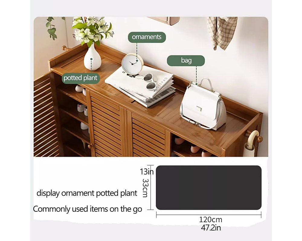 Bamboo Shoe Cabinet with doors