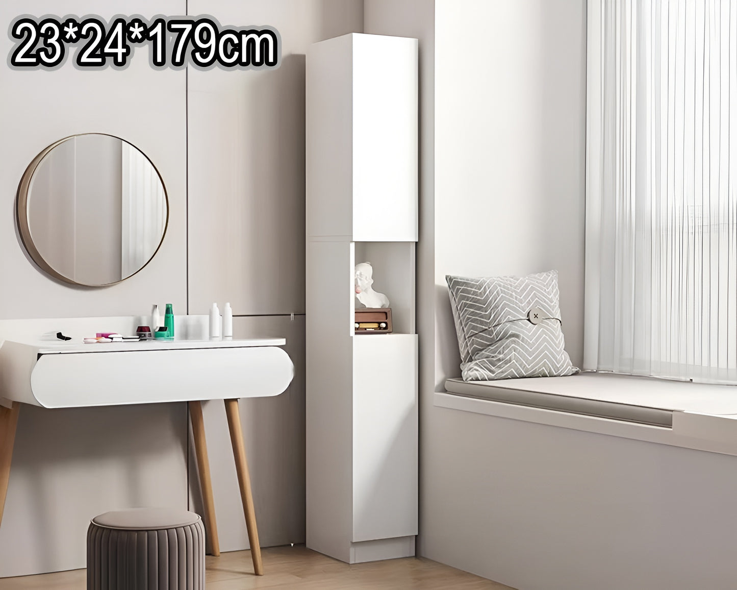 Slim 5-Tier Storage Cabinet - Waterproof Bathroom Shelf & Bookshelf for Small Spaces (NZ)