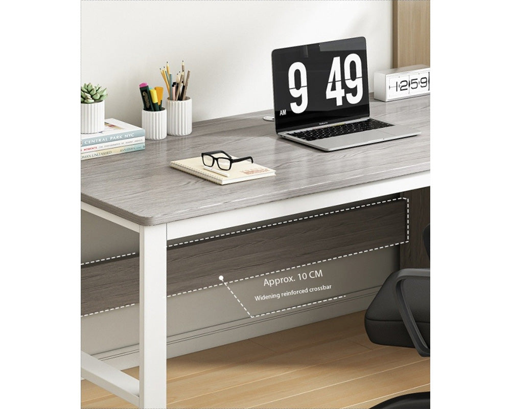 Office Desk with Drawers and Storage Rack – Modern and Versatile