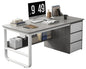 Office Desk with Drawers and Storage Rack – Modern and Versatile