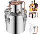 5 Gal (21L) Stainless Steel Alcohol Distiller with Copper Coil – Home Brewing Kit for DIY Whiskey, Wine, and Brandy Production