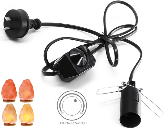 Salt Lamp Cable with Dimmer 1.5m E14 Replacement Cord 230V