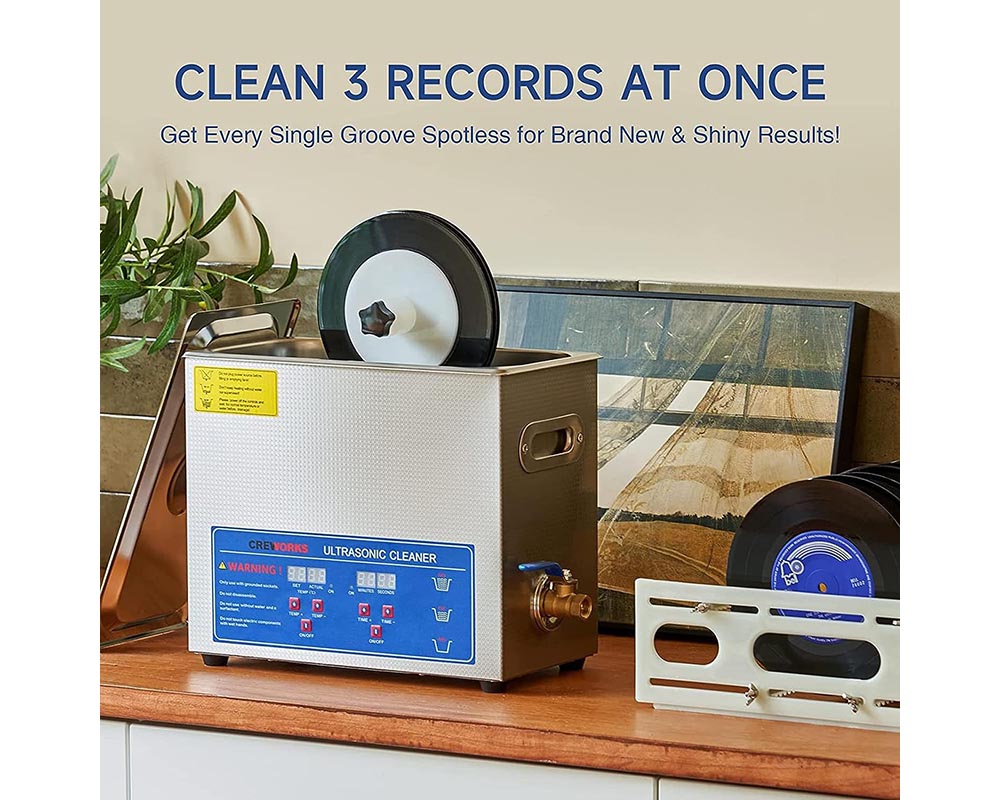 Ultrasonic Vinyl Record Cleaner – 6.5L Portable Sonic Cavitation Machine for Deep Cleaning