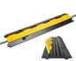 2 Channel Cable Protector Ramp – Heavy Duty Floor Cover with High-Vis Yellow Lid for EV & Outdoor Safety
