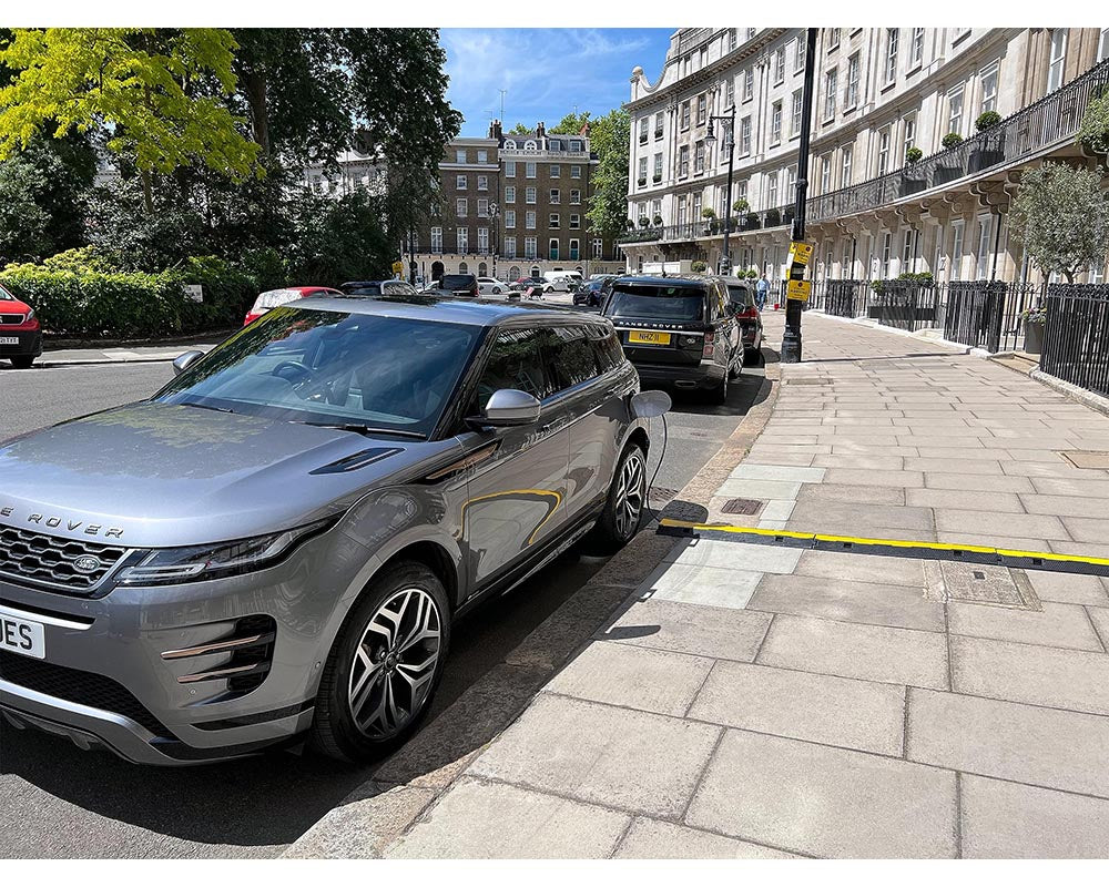 2 Channel Cable Protector Ramp – Heavy Duty Floor Cover with High-Vis Yellow Lid for EV & Outdoor Safety
