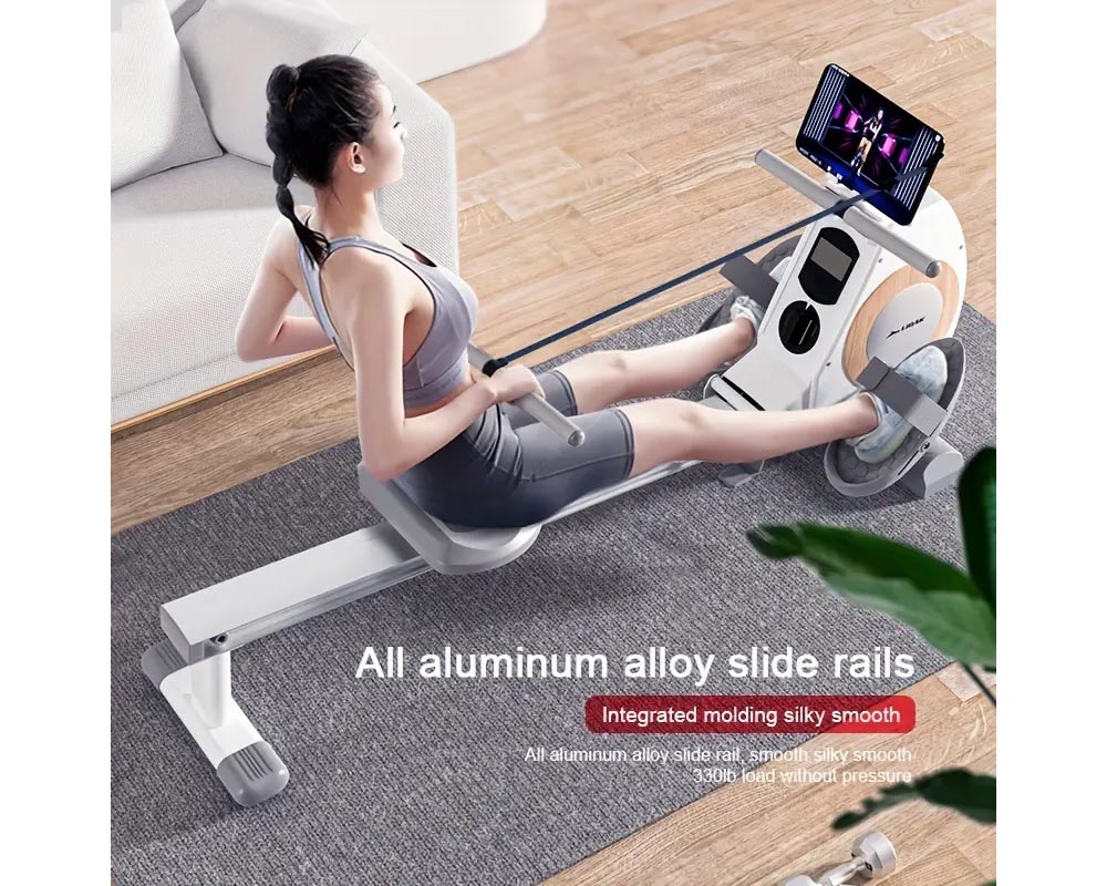 Rowing Machine Fitness Machine – Full Body Workout with Magnetic Resistance and Digital LCD Monitor