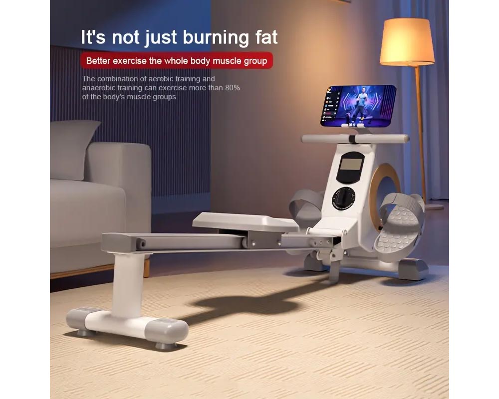 Rowing Machine Fitness Machine – Full Body Workout with Magnetic Resistance and Digital LCD Monitor