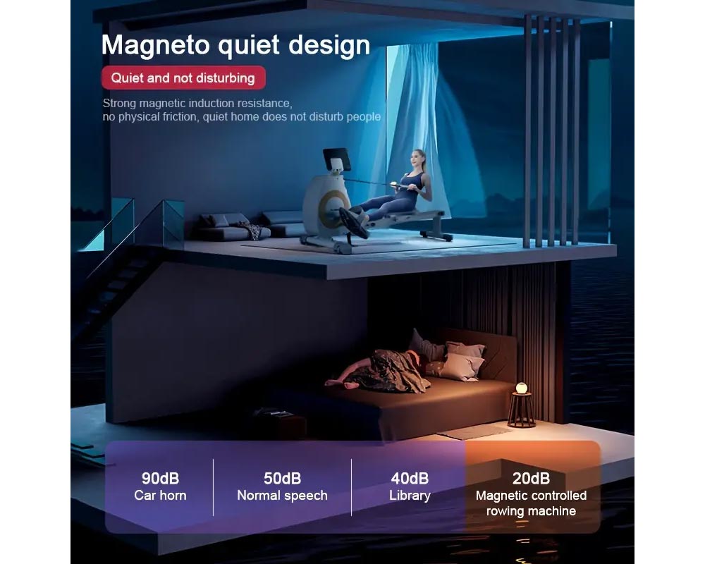 Rowing Machine Fitness Machine – Full Body Workout with Magnetic Resistance and Digital LCD Monitor