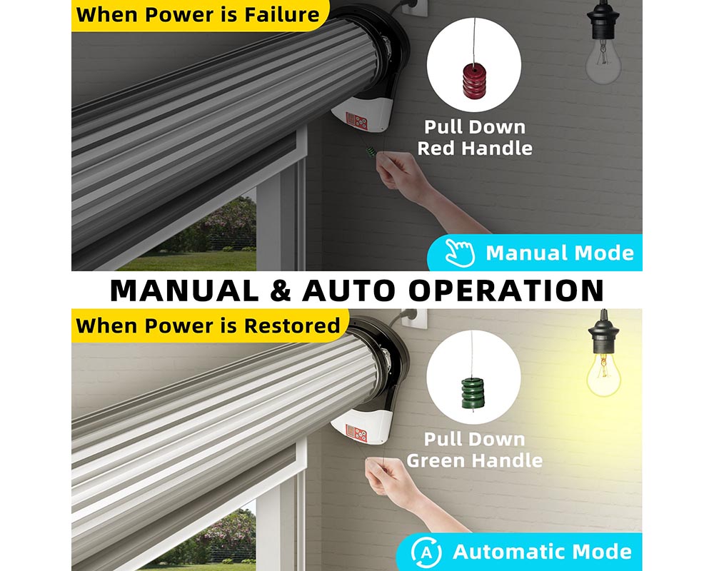 Garage Roller Door Opener - 800N Lift Force, 164ft Remote Control, 230V Electric Roller Gate Opener
