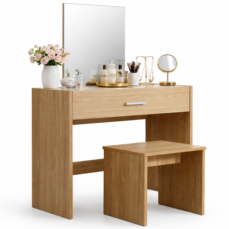 CURA Dressing Table with Stool – Compact Makeup Vanity Desk
