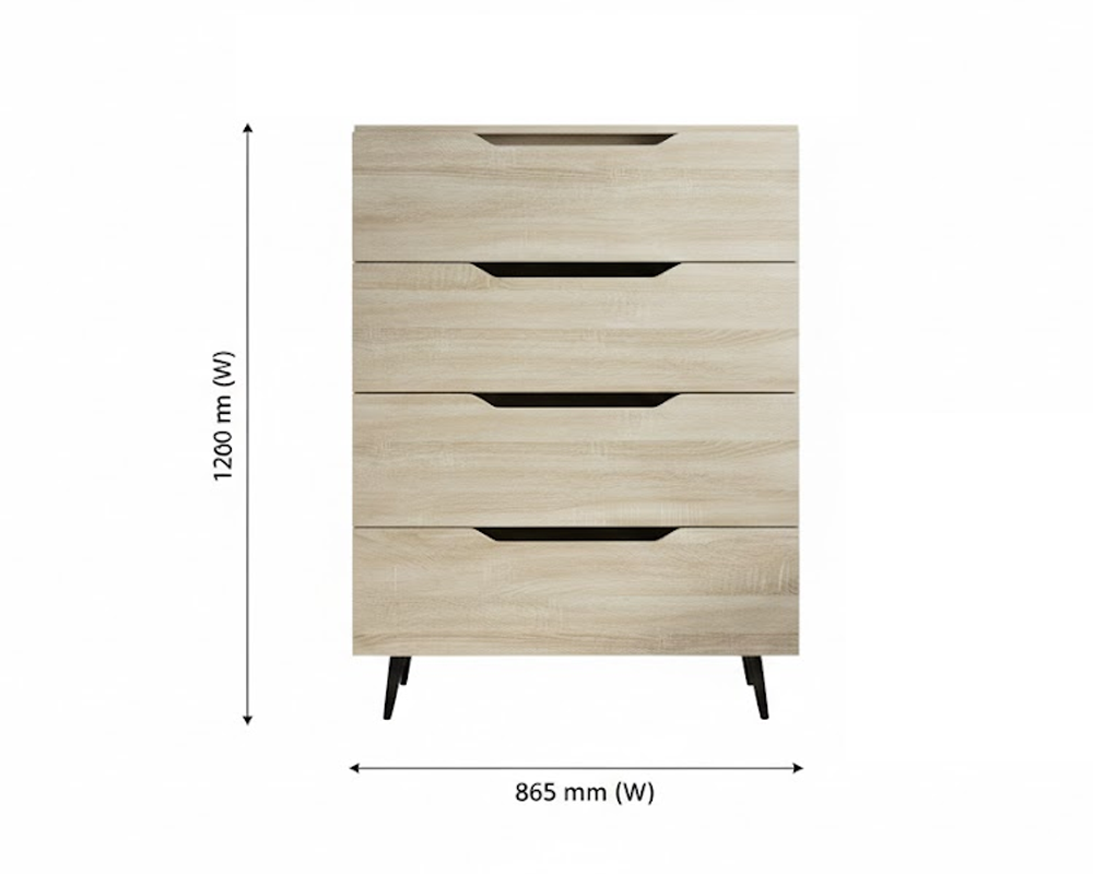 Tallboy Dresser 4 Chest Of Drawers Storage Cabinet