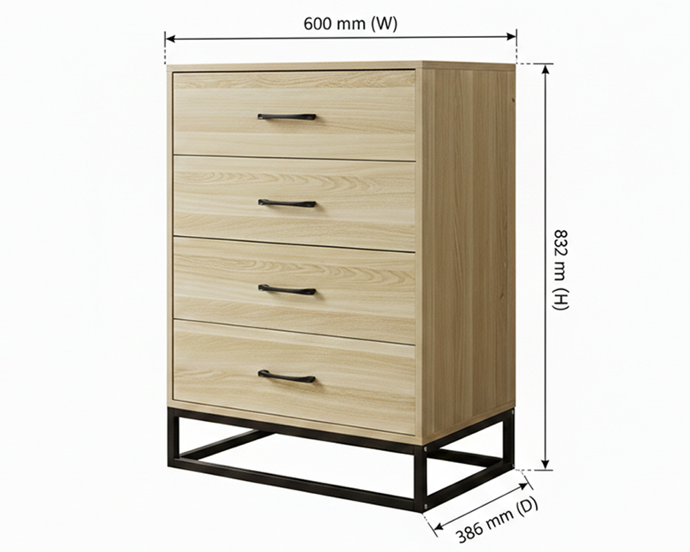 Tallboy Dresser 4 Chest Of Drawers Storage Cabinet